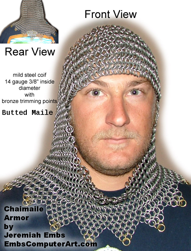 Steel Chainmaile Coif by Jeremiah Embs - EmbsComputerArt.com